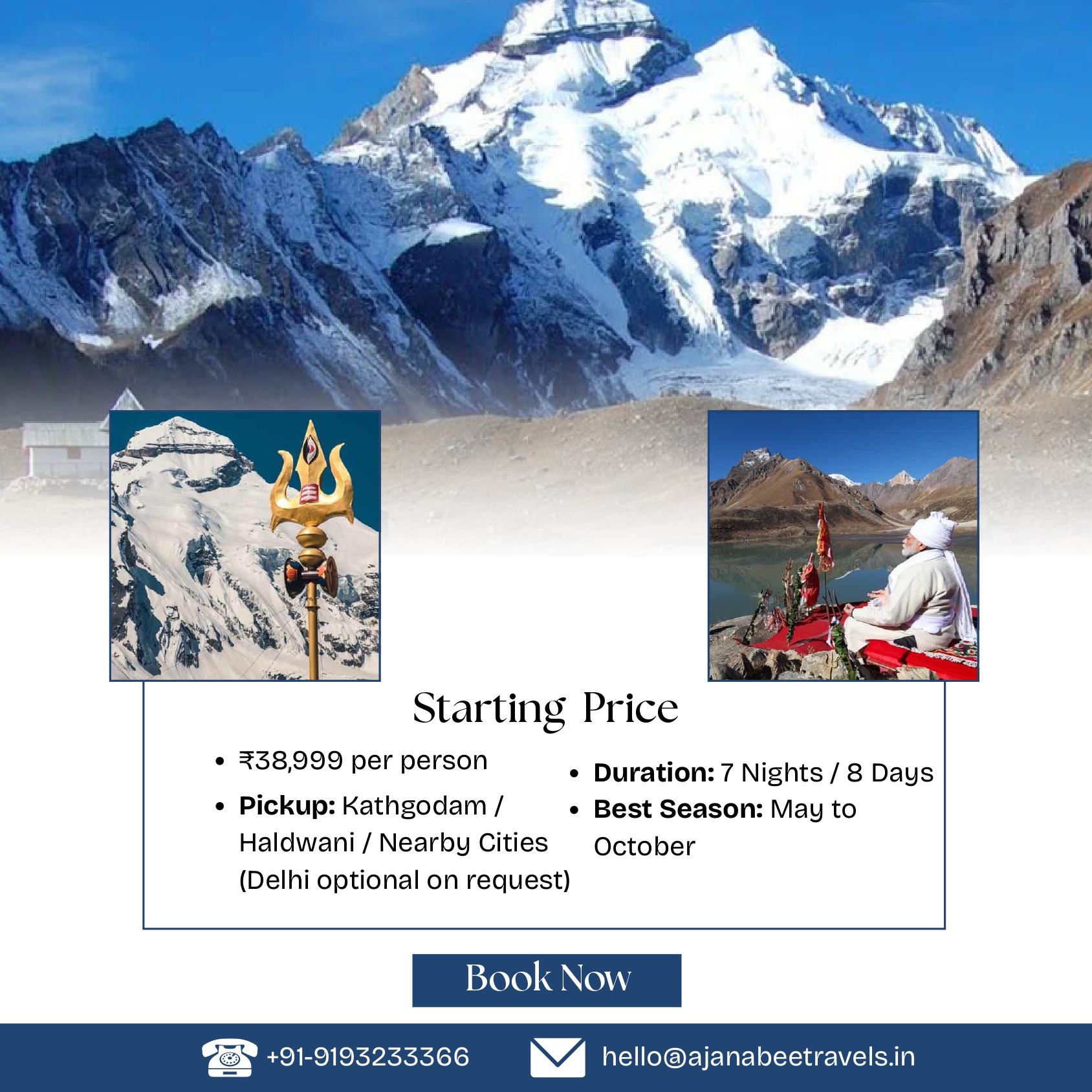 Aadi Kailash Yatra travel package details